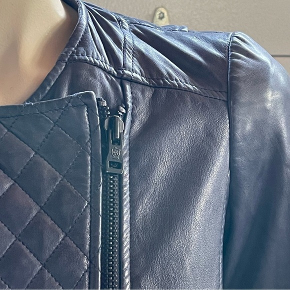 Massimo Dutti Quilted Leather Moto Jacket - Picture 4 of 13